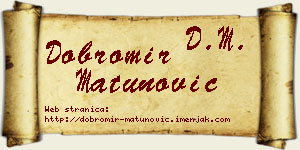 Dobromir Matunović vizit kartica